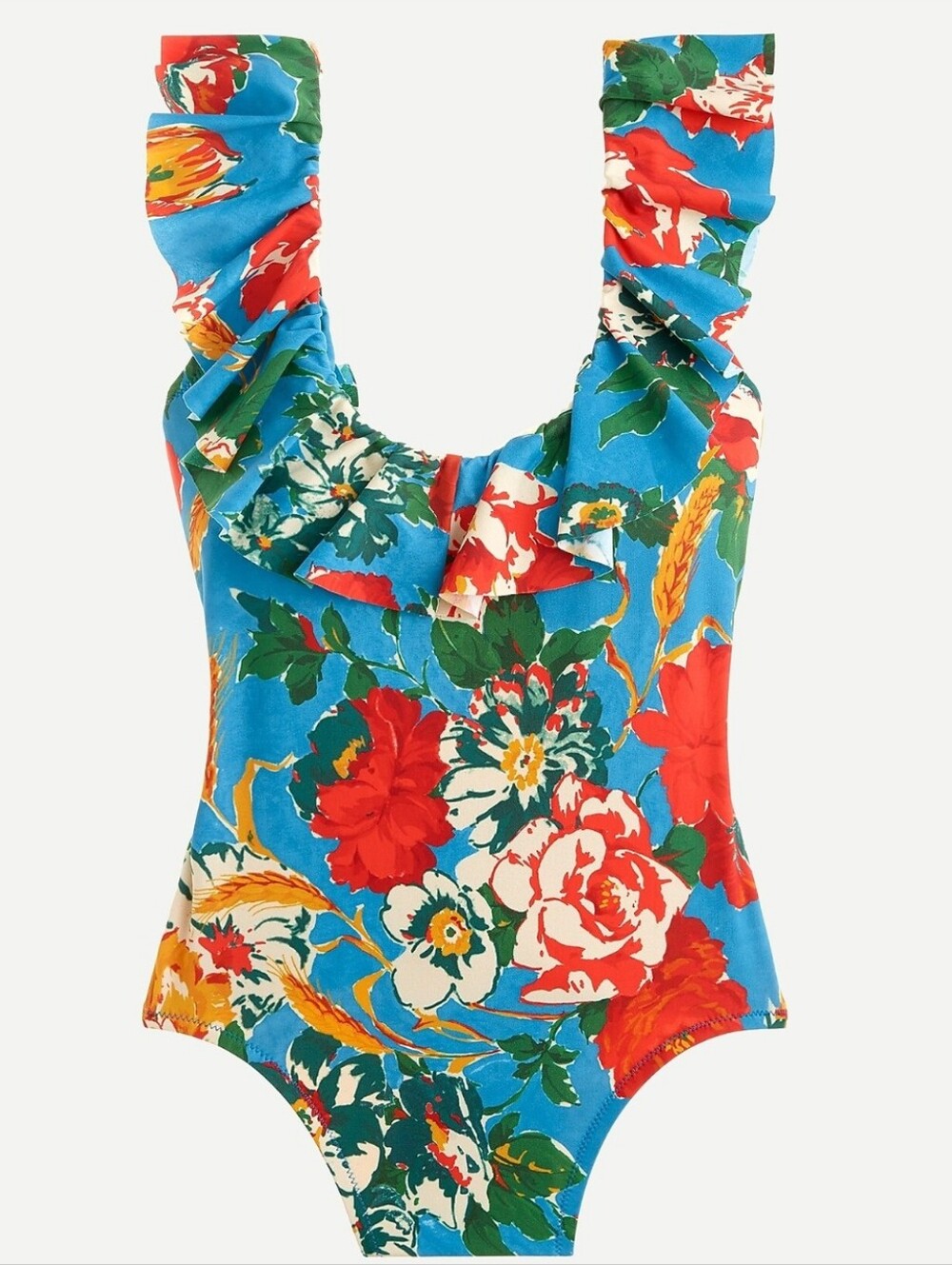 J. Crew | Ruffle scoop one-piece swimsuit in Ratti bahama print NEW Size 12